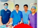 The team of doctors from Civil Hospital which performed the surgery (Sourced)