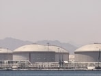 Oil containers at the port of Fujairah, just outside the Strait of Hormuz, in the U.A.E.