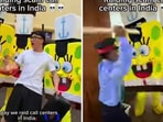 Justin Ho raided a call centre in Delhi with a crew of people dressed in SpongeBob SquarePants costumes. (Instagram/@iamjustinho)
