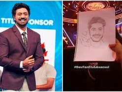 দেবের পোট্রেট নিজের হাতে এঁকে দাদাগিরিতে হাজির এক অনুরাগী। 