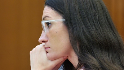 Defendant Lindsay Clancy listens to Dr. Jennifer Tufts on the witness stand during her murder trial at Plymouth Superior Court in Plymouth, Mass., Monday, Aug. 10, 2026. (Greg Derr/The Patriot Ledger via AP, Pool) (Greg Derr/Pool The Patriot Ledge) Defendant Lindsay Clancy listens to Dr. Jennifer Tufts on the witness stand during her murder trial at Plymouth Superior Court in Plymouth, Mass., Monday, Aug. 10, 2026. (Greg Derr/The Patriot Ledger via AP, Pool) (Greg Derr/Pool The Patriot Ledge)