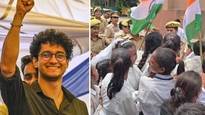 Gen Alpha takes protest to Hamirpur Collectorate over road woes; Saurav Das says ‘well done’. (HT) Gen Alpha takes protest to Hamirpur Collectorate over road woes; Saurav Das says ‘well done’. (HT)