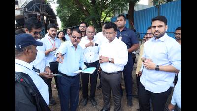 The project involves a technically challenging 54-metre open web girder railway span with more than 240 trains passing through the railway section every day. (HT)