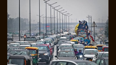 The worst gridlock was reported on roads affected by restrictions to facilitate the movement of Kanwariyas, including the Delhi-Meerut Expressway and Grand Trunk (GT) Road. (Sanchit Khanna/ HT) The worst gridlock was reported on roads affected by restrictions to facilitate the movement of Kanwariyas, including the Delhi-Meerut Expressway and Grand Trunk (GT) Road. (Sanchit Khanna/ HT)