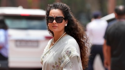 BJP MP Kangana Ranaut during the ongoing Monsoon session of Parliament, in New Delh. (PTI Photo/Arun Sharma)(PTI08_03_2026_000150A) (PTI) BJP MP Kangana Ranaut during the ongoing Monsoon session of Parliament, in New Delh. (PTI Photo/Arun Sharma)(PTI08_03_2026_000150A) (PTI)