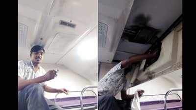 The video offers a glimpse into an often-overlooked aspect of maintaining AC coaches. (Instagram/@arvindkharwarvlog) The video offers a glimpse into an often-overlooked aspect of maintaining AC coaches. (Instagram/@arvindkharwarvlog)