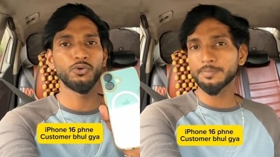 An Ola driver tracked down a passenger and returned his lost iPhone 16, earning praise and a ₹2,500 reward. (Instagram/the_meer_shk) An Ola driver tracked down a passenger and returned his lost iPhone 16, earning praise and a ₹2,500 reward. (Instagram/the_meer_shk)