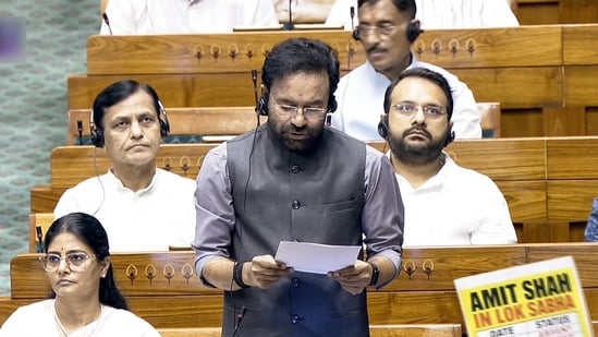 Union Minister G Kishan Reddy speaks in Lok Sabha during the Monsoon session of Parliament, in New Delhi.