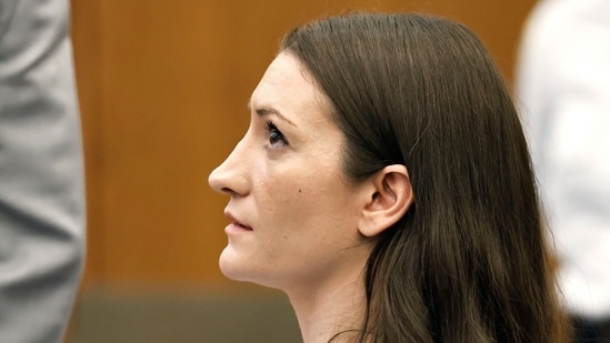 Lindsay Clancy is charged in the 2023 killing of her three children. (AP)