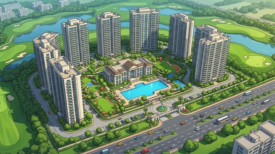 Gurugram real estate top deal: Entrepreneur Manav Sardana, who was associated with Imperial Auto before it was acquired by global private equity firm Warburg Pincus, has bought a penthouse at DLF’s The Dahlias in Gurugram for ₹271 crore. (Picture for representational purposes only) (Gemini Generated Photo )