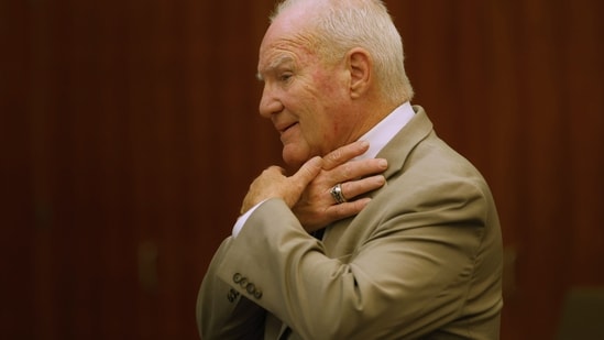 Lindsay Clancy trial: Kevin Reddington, defense attorney gestures as he cross-examines a witness during the murder trial for Lindsay Clancy at Plymouth Superior Court in Plymouth, Mass., on Thursday, July 30, 2026. (CJ Gunther/The Boston Herald via AP, Pool)