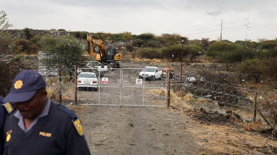 The cave-in happened while the miners were operating illicitly near the city of Rustenburg, a hub for platinum mining in South Africa about 130 kilometers (80 miles) northwest of Johannesburg.