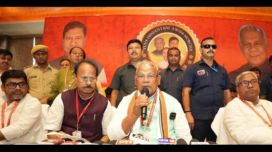 Union minister Jitan Ram Manjhi at an event in Patna. (HT FILE)