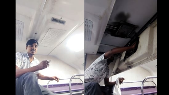 The video offers a glimpse into an often-overlooked aspect of maintaining AC coaches. (Instagram/@arvindkharwarvlog)