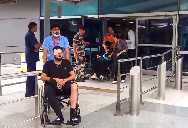 An injured person outside Delhi airport last week. (ANI Video Grab)