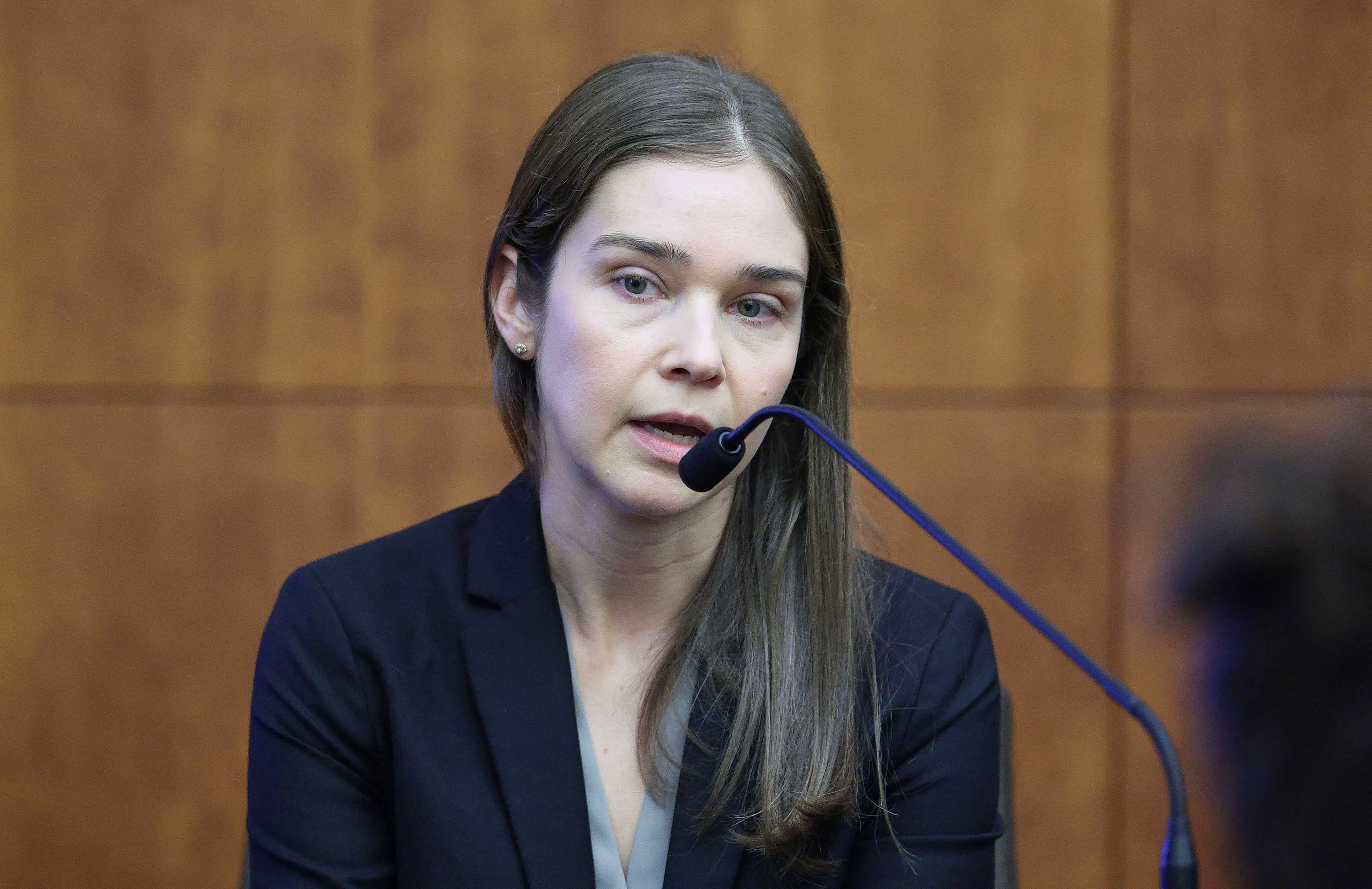 Psychiatrist Dr. Jennifer Tufts on the witness stand during Lindsay Clancy's murder trial. (Reuters)