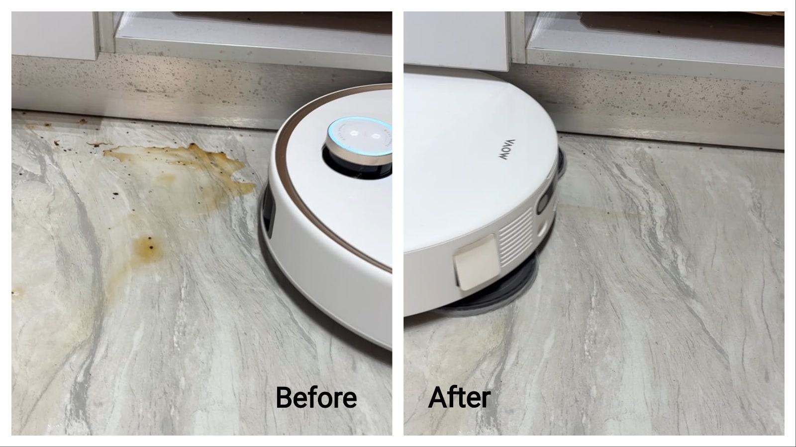 Mova V50 Ultra cleaning the spilled coffee. (Aishwarya Faraswal - HT) Mova V50 Ultra cleaning the spilled coffee. (Aishwarya Faraswal - HT)
