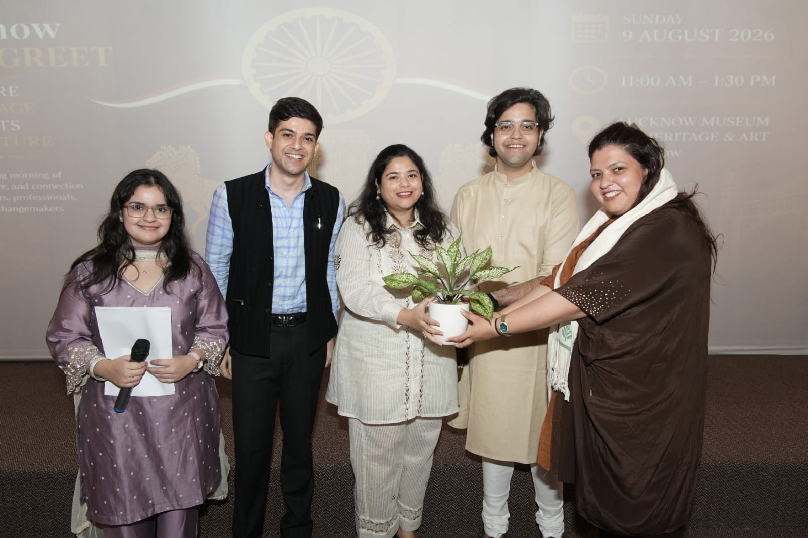 Museum director Juwairia Qamruddin being feliciated in presence of Raghav Prakash and Arsh Ali Chandel Museum director Juwairia Qamruddin being feliciated in presence of Raghav Prakash and Arsh Ali Chandel