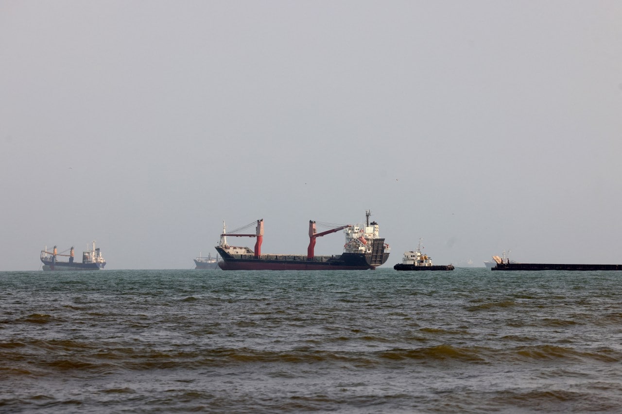 Vessels on the Strait of Hormuz, off the port city of Bandar Abbas in southern Iran on  Monday.