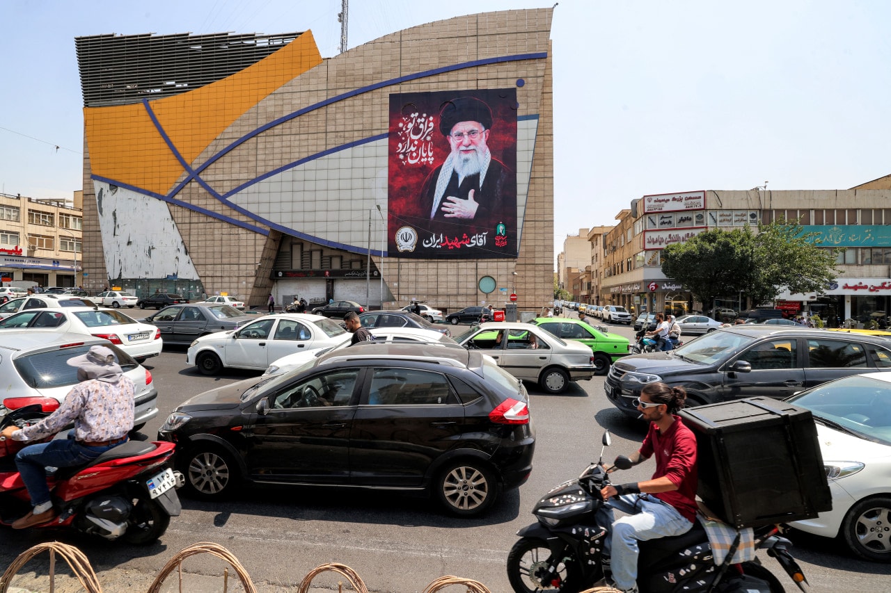 A billboard depicting Iran's late supreme leader along a street in central Tehran this month.