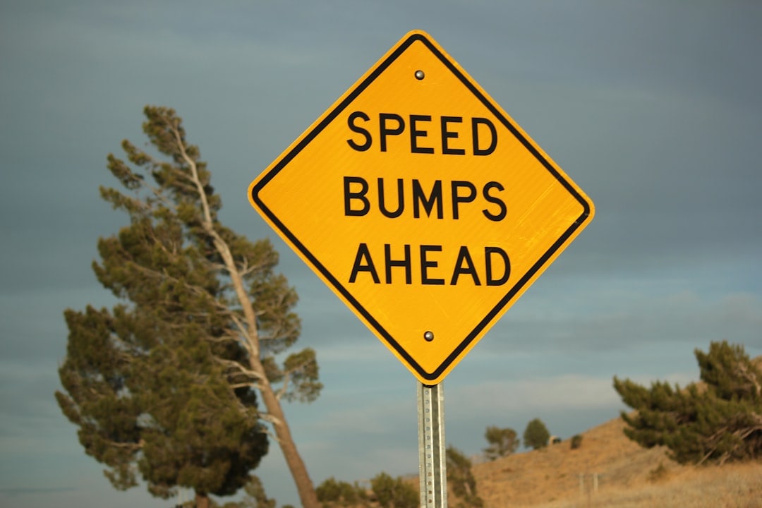The clear markings on a speed bump allow drivers to spot the speed breaker from a safe distance. The clear markings on a speed bump allow drivers to spot the speed breaker from a safe distance.