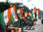 Roadside vendors start selling tricolor ahead of Independence Day in Lucknow (Deepak Gupta/HT)