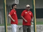 Skipper Sameer Rizvi (left) and team mentor Gyanendra pandey (right) ahead of a training session in Lucknow. (Deepak Gupta/HT Photo) Skipper Sameer Rizvi (left) and team mentor Gyanendra pandey (right) ahead of a training session in Lucknow. (Deepak Gupta/HT Photo)