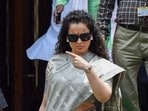 BJP MP Kangana Ranaut at the Parliament Premises during the Monsoon Session. (ANI Photo/Rahul Singh)(Rahul Singh)