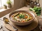 Try this vegetable soup that also has the goodness of ragi. 
