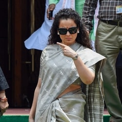 BJP MP Kangana Ranaut at the Parliament Premises during the Monsoon Session. (ANI Photo/Rahul Singh)