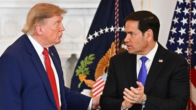 Marco Rubio's remarks came as new details were revealed about an elaborate security operation in which President Donald Trump secretly switched aircraft after US intelligence detected a credible Iranian threat against his plane. (Graeme Sloan/Bloomberg) Marco Rubio's remarks came as new details were revealed about an elaborate security operation in which President Donald Trump secretly switched aircraft after US intelligence detected a credible Iranian threat against his plane. (Graeme Sloan/Bloomberg)