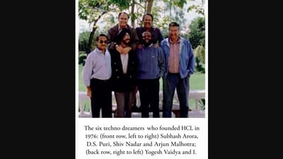 Ajai Chowdhry shared a picture of the six founding members of HCL. (X/@AjaiChowdhry)