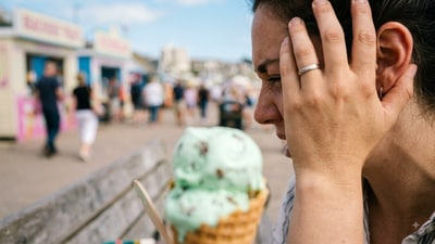 Brain freeze is an intense sensation of pain in the head that one gets when eating or drinking something cold, such as an ice cream. (Representative image by Google Gemini) Brain freeze is an intense sensation of pain in the head that one gets when eating or drinking something cold, such as an ice cream. (Representative image by Google Gemini)