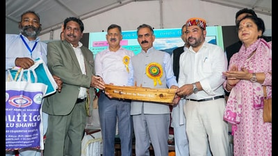 Himachal Pradesh Chief Minister Sukhvinder Singh Sukhu during an event with the fishing community, comprising the financial distribution to beneficiaries and the announcement of various projects, in Bilaspur on Wednesday. (ANI) Himachal Pradesh Chief Minister Sukhvinder Singh Sukhu during an event with the fishing community, comprising the financial distribution to beneficiaries and the announcement of various projects, in Bilaspur on Wednesday. (ANI)