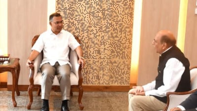 Indian envoy Dinesh Trivedi is understood to have reiterated the invitation at a meeting with Tarique Rahman on August 10. (X) Indian envoy Dinesh Trivedi is understood to have reiterated the invitation at a meeting with Tarique Rahman on August 10. (X)
