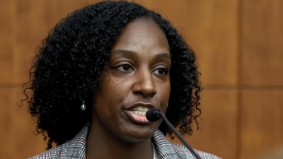 Witness Latiesha Dukes, a mental health clinician, testifies during Lindsay Clancy's murder trial at Plymouth Superior Court in Plymouth, Massachusetts, U.S., August 12, 2026. Mark Stockwell/Pool via REUTERS (via REUTERS)