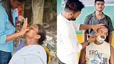 Mahmora MLA Suruj Dehingia organised free grooming services for flood-affected residents in Assam. (Facebook)