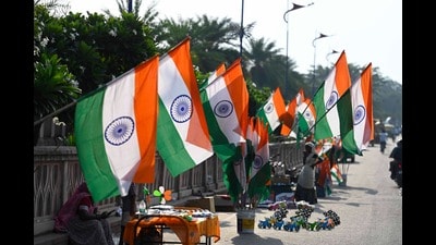 Roadside vendors start selling tricolor ahead of Independence Day in Lucknow (Deepak Gupta/HT) Roadside vendors start selling tricolor ahead of Independence Day in Lucknow (Deepak Gupta/HT)