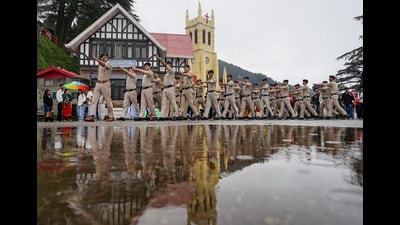 The India Meteorological Department (IMD), Shimla, has predicted heavy showers to continue in parts of the state in coming days, and has sounded an orange alert of heavy to very heavy rainfall for August 14 in Bilaspur, Kangra and Sirmaur districts. (PTI)