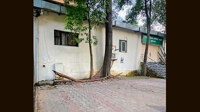 The spot at the regional transport office in Ludhiana from where the generator was stolen. (HT PHOTO)