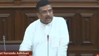 বিধানসভায় শুভেন্দু অধিকারী। বিধানসভায় শুভেন্দু অধিকারী।