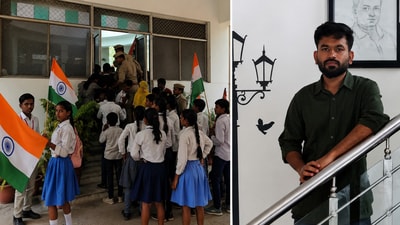 Dipke announced a campaign to improve government schools in villages. (L-HT and R-Reuters)
