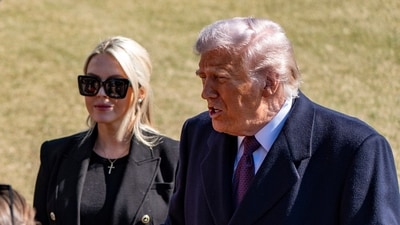 Donald Trump, accompanied by White House press secretary Karoline Leavitt, speaks to reporters. (AP Photo/Alex Brandon) Donald Trump, accompanied by White House press secretary Karoline Leavitt, speaks to reporters. (AP Photo/Alex Brandon)
