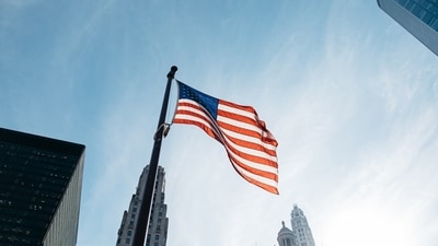 Representational image showing American flag. Representational image showing American flag.