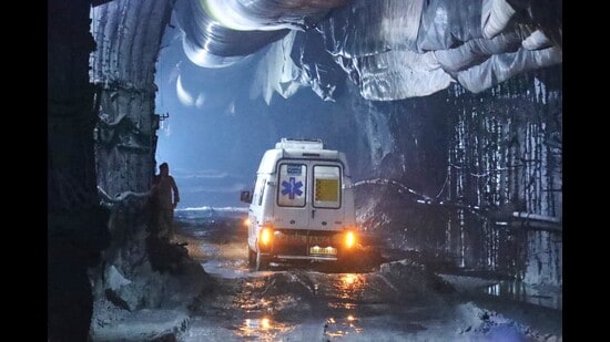 A methane explosion in an under-construction tunnel killed 25 workers on July 20 (Government of Sikkim via AP)