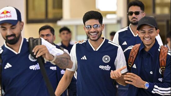 India's Test captain Shubman Gill along with teammates ahead of the series against Sri Lanka, in Galle. (SLC)