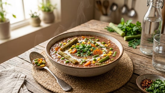Try this vegetable soup that also has the goodness of ragi. (Representative image by Google Gemini)