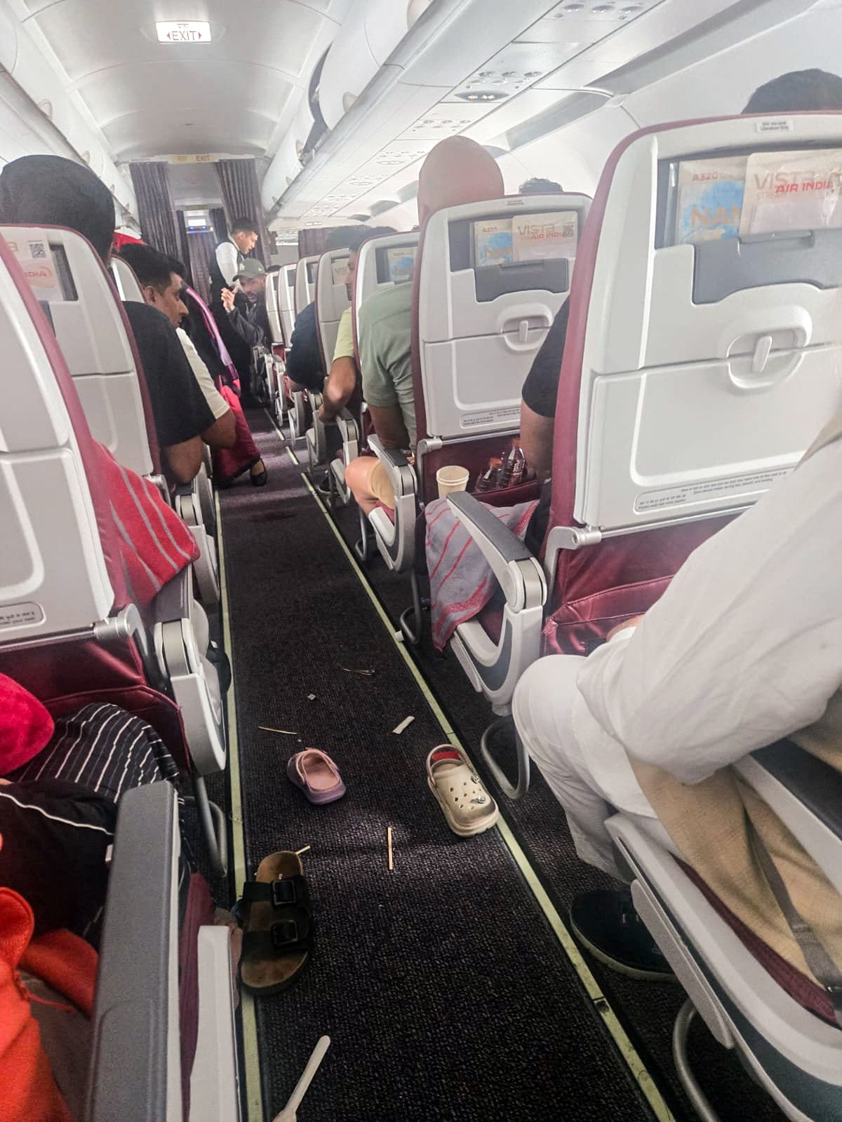 A view from inside the Air India flight from Phuket to Delhi after it hit turbulence, injuring a number of passengers. (ANI) A view from inside the Air India flight from Phuket to Delhi after it hit turbulence, injuring a number of passengers. (ANI)