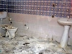 A toilet for differently abled passengers lies in a dilapidated state on platform number 2 at Ludhiana railway station on Wednesday. (HT PHOTO)