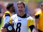 Aaron Rodgers is sitting out against Green Bay, with Mason Rudolph, Will Howard and Drew Allar handling quarterback duties.. (AP Photo/Gene J. Puskar)(AP Photo/Gene J. Puskar)